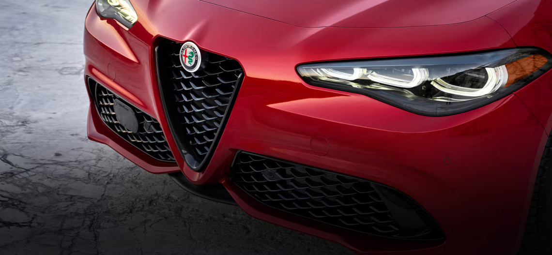 The grille of the 2025 Alfa Romeo Giulia