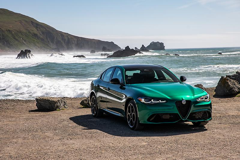 The 2026 Alfa Romeo Giulia parked by the coast